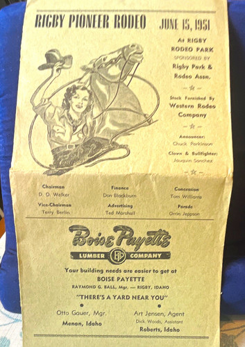 Rigby pioneer rodeo - pioneer, program